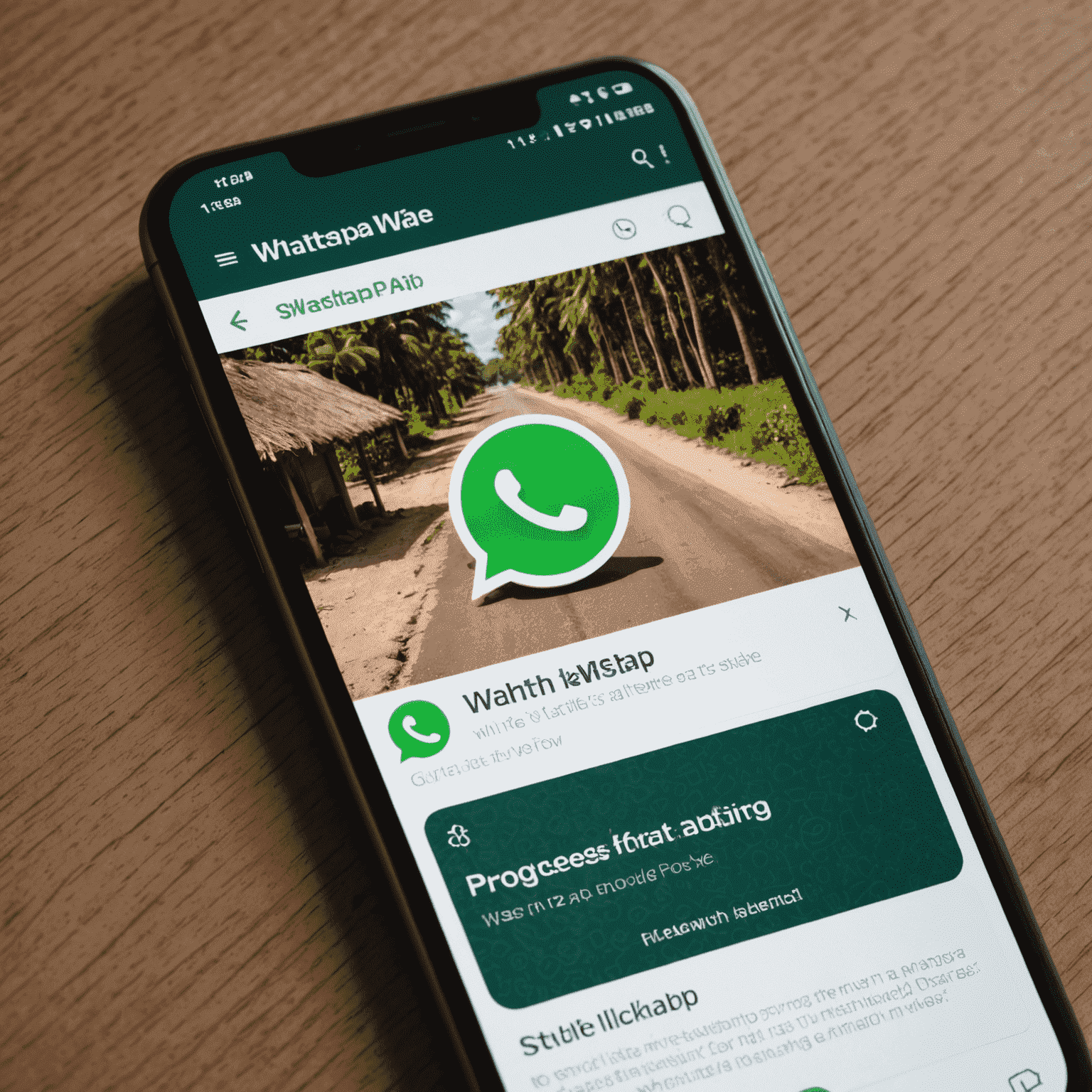 Зображення повільного завантаження сторінки WhatsApp Web з індикатором прогресу